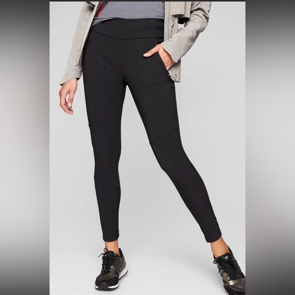NWOT Athleta Black Stretch High Rise Highline Hybrid Ankle Tight Size 2, xs